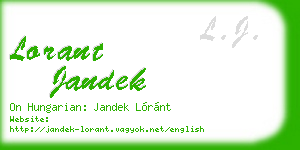 lorant jandek business card